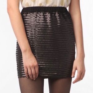 Urban Outfitters NWT sequin black mini skirt SMALL